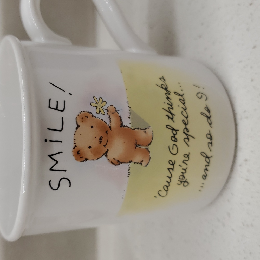 American Greetings Vintage Stoneware Mug Smile God Thinks You're Special - Picture 2 of 6